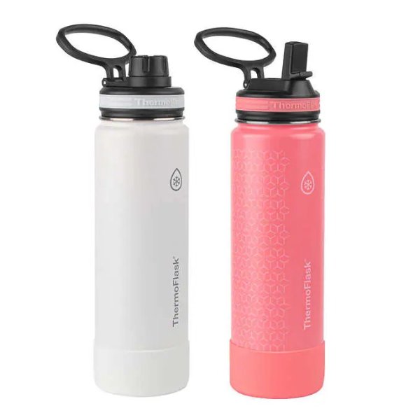 24 oz Stainless Steel Insulated Water Bottle, 2-pack