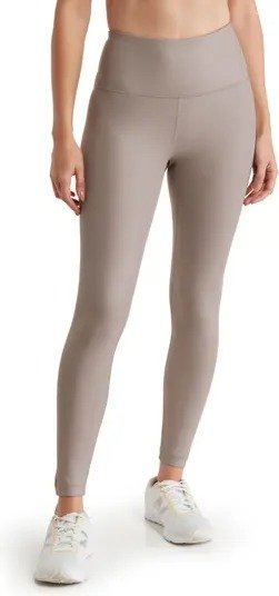 Interlink High Waist Faux Leather Ankle Leggings