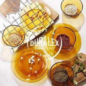 DURALEX 多莱斯碗盘餐具四人8件套 琥珀色(相似器型随机发货)