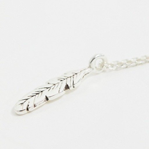 Kingsley Ryan sterling silver feather pendant necklace | ASOS