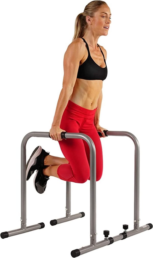 Sunny Health & Fitness SF-BH6507 Dip Station Body Press Parallel Bar with Adjustable Length and Foam Grips