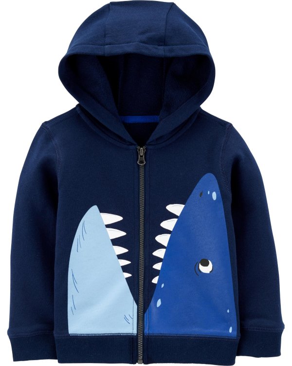 Shark Zip-Up French Terry Hoodie