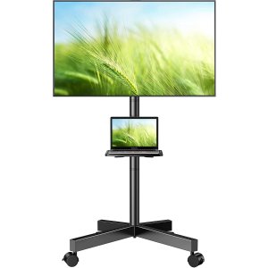 PERLESMITH Mobile TV Stand for 23-55 Inch LCD LED Flat/Curved Panel Screen TVs