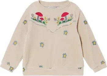 Floral Embroidered Velour Sweatshirt