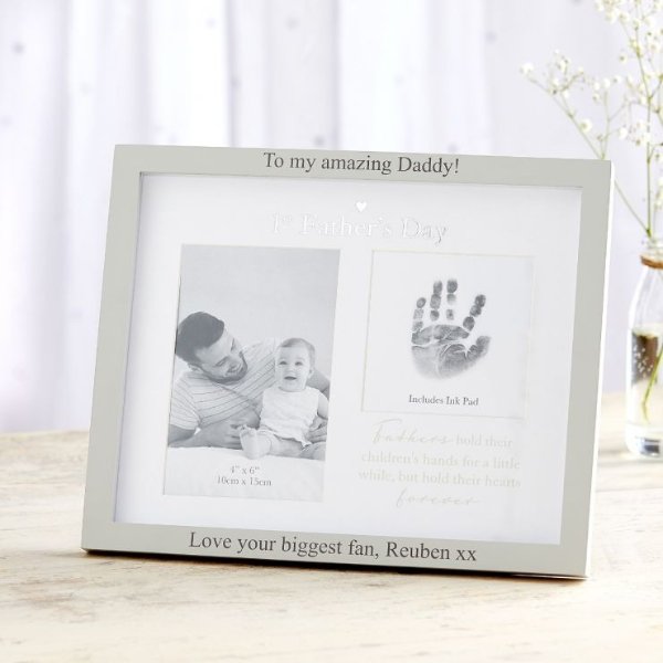 Personalized Double Picture '1st Father's Day' Picture Frame