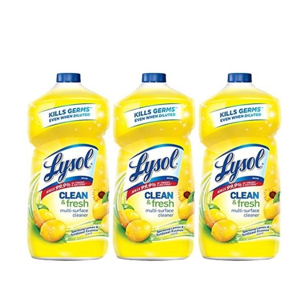 Clean and Fresh Multi-Surface Cleaner, Lemon and Sunflower, 40 Ounce (Pack of 3)