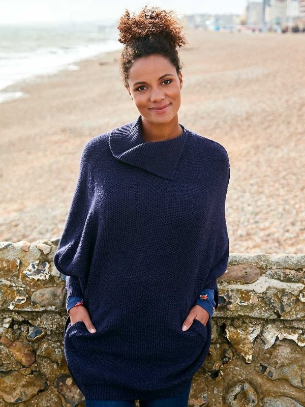 Navy Knitted Maternity Cape
