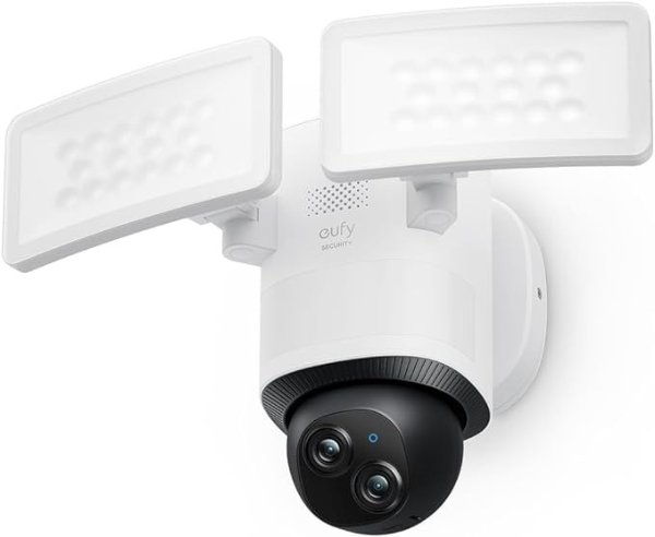 eufy Security Floodlight Camera E340 Wired, 360° Pan and Tilt, 24/7 Recording