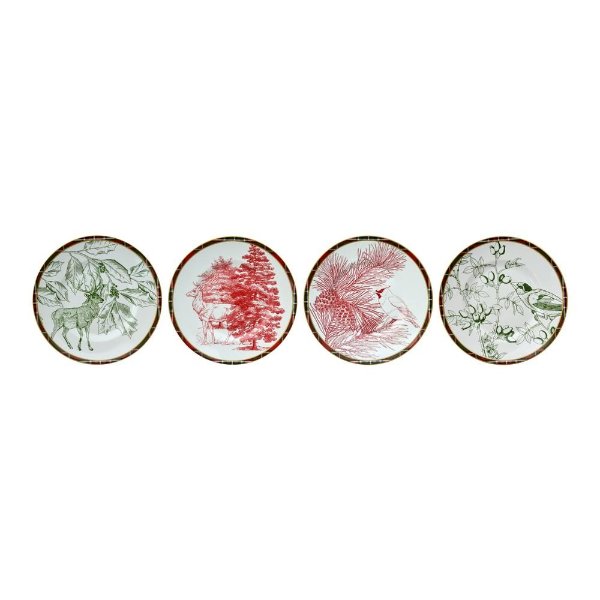 222 Fifth Solstice 4-Piece Appetizer Plates-3839RD712B1S23 - The Home Depot