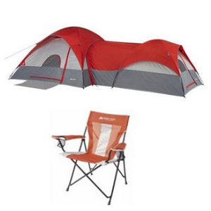 Ozark Trail ConnecTENT 8-Person 2-Dome Tent with Bonus Set of 4 Chairs 