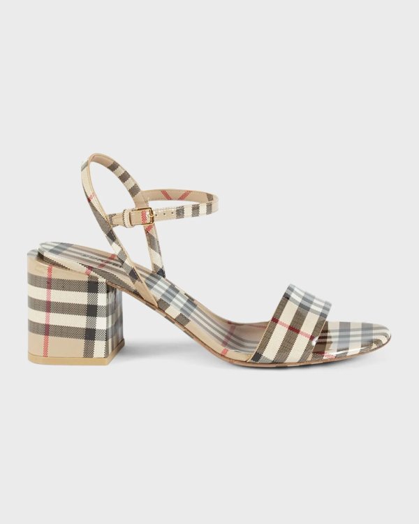 Cornwall Vintage Check Patent Sandals