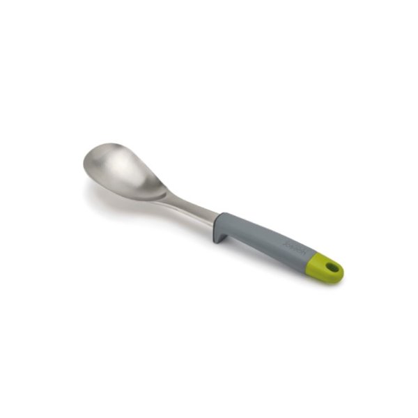 Elevate Stainless Steel Solid Spoon with Integrated Tool Rest - Gray/Green