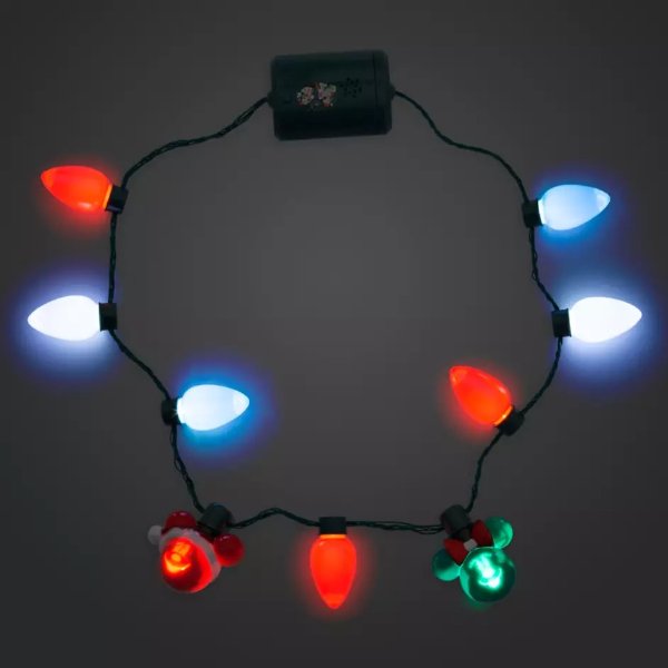 Mickey and Minnie Mouse Animated Glow Holiday Necklace