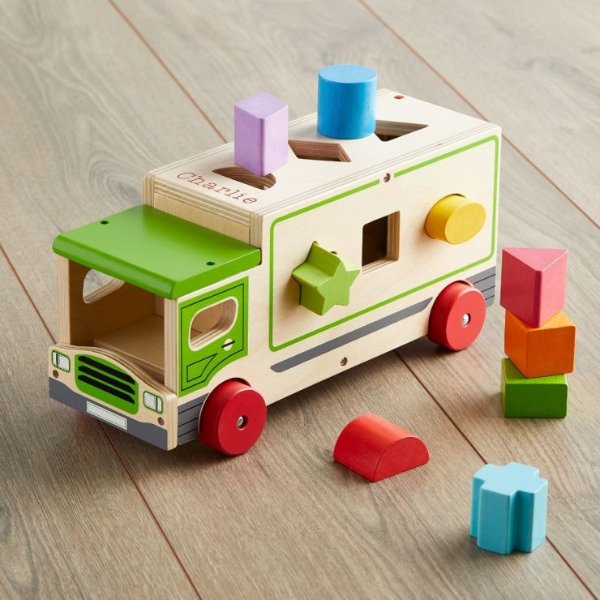 Personalized Wooden Shape Sorting Lorry