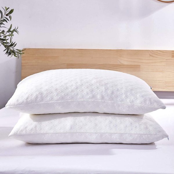 Dreaming Wapiti Shredded Memory Foam Pillows White (Queen 2-Pack)
