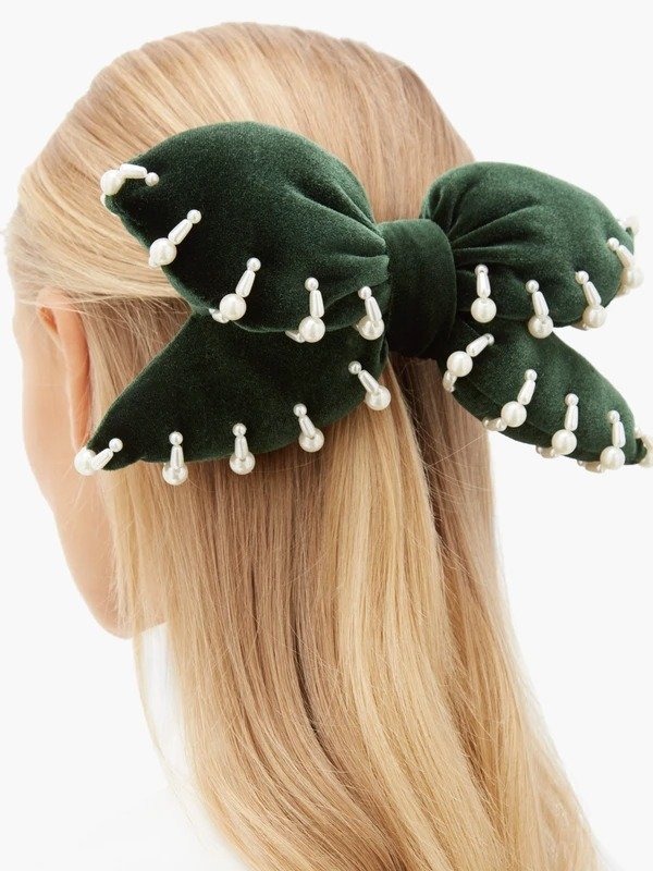 Bimba embellished padded-velvet bow hair clip | House of Lafayette | MATCHESFASHION US
