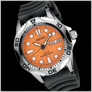Seiko Men's SNE109 Stainless Steel Solar Dive Watch