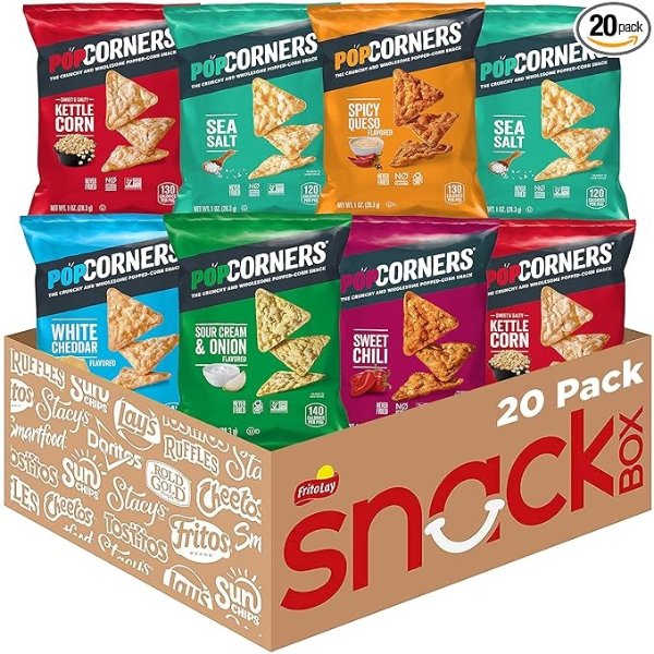 Snacks 5 Flavor Variety Pack, Gluten Free Chips, 1oz Bags (20 Pack)