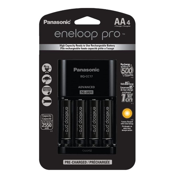 松下 Eneloop Pro 可充电AA电池4颗+充电器组合