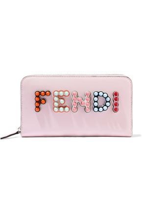 Appliqued leather continental wallet