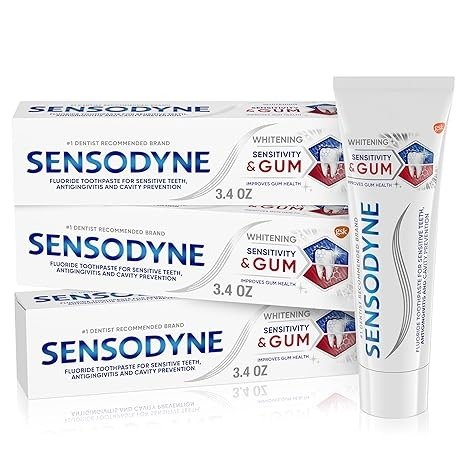 Sensitivity & Gum Whitening Toothpaste 3.4 s (Pack of 3), 10.2 Oz