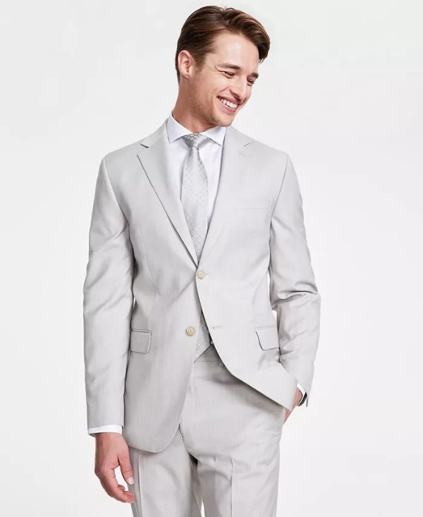 Men's Modern-Fit Natural Neat Suit Separate Jacket