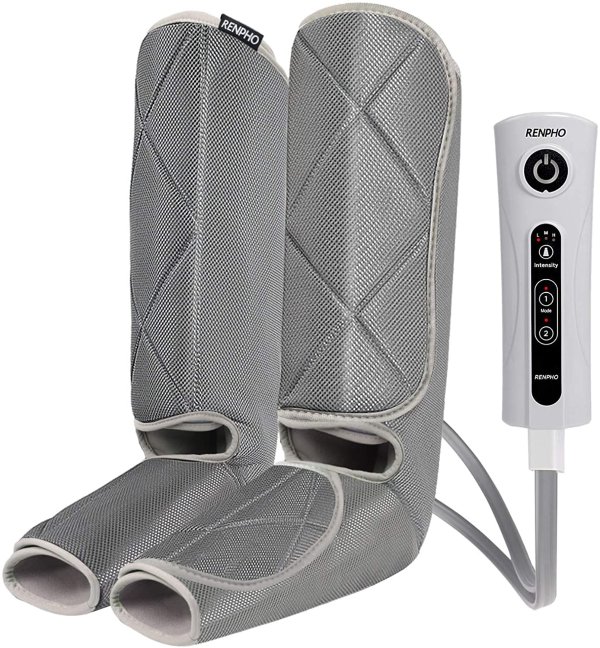 RENPHO Leg Compression Massager for Circulation and Relaxation, Rechargeable Air Compression Foot and Calf Massage, with 3 Intensity 2 Modes