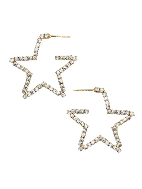 - Crystal Goldtone Star Earrings