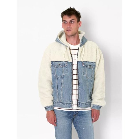 Levi sHooded Hybrid Sherpa Trucker Jacket