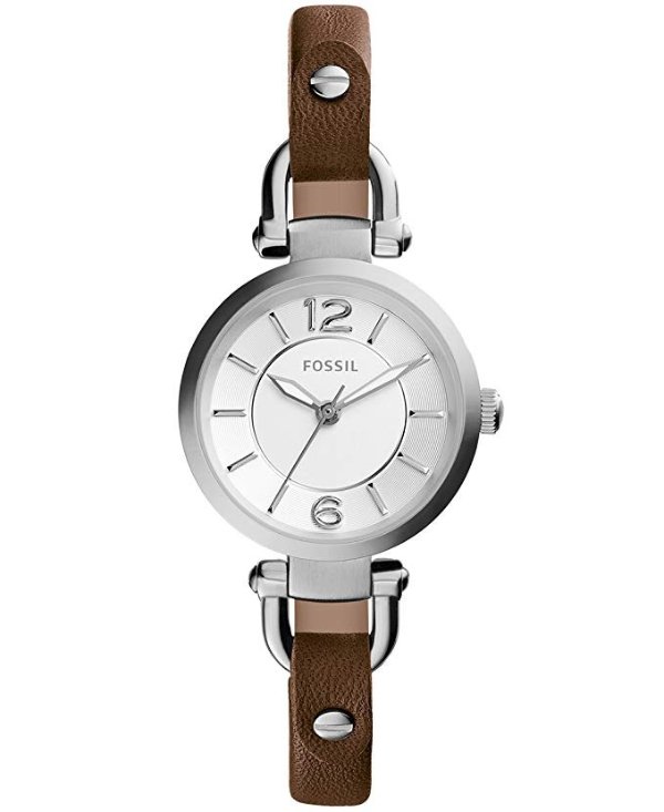 Women's Georgia Mini Stainless Steel and Leather Casual Quartz Watch