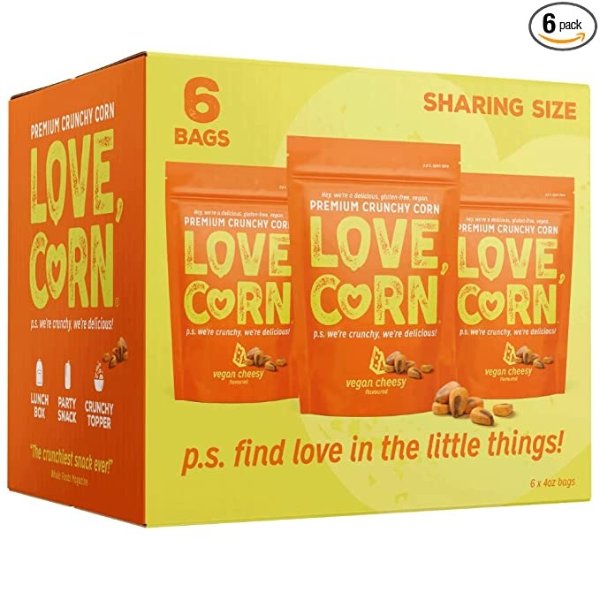 Cheezy | Delicious Crunchy Corn Snack | 4oz x6 bags | Non-GMO, Gluten-Free, Plant Based, Low-Sugar
