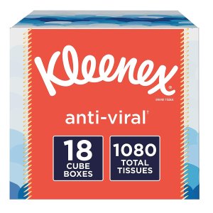 史低价：Kleenex 抗病毒方盒餐巾纸60抽超值价 共18盒