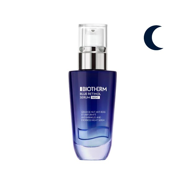 New Blue Retinol Night Serum by Biotherm for advanced aging signs correction