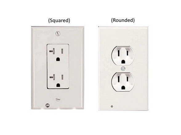 5-Pack Outlet Cover with Built-In LED Night Light: (Rounded or Squared)