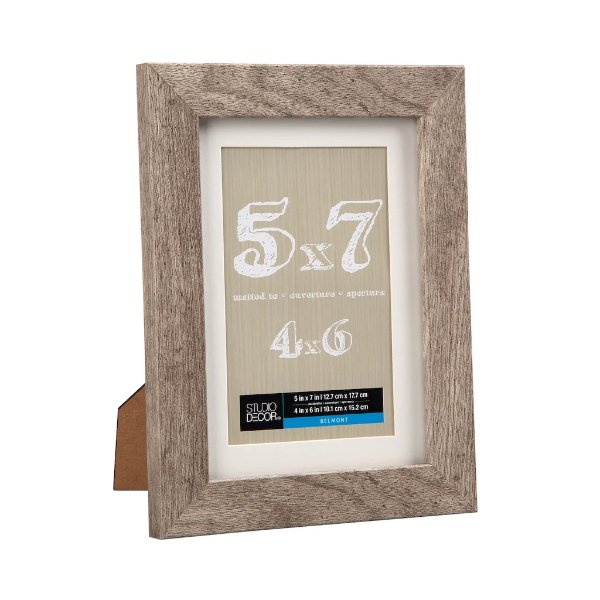 5"x7" Gray Belmont Frame With Mat By Studio Decor®