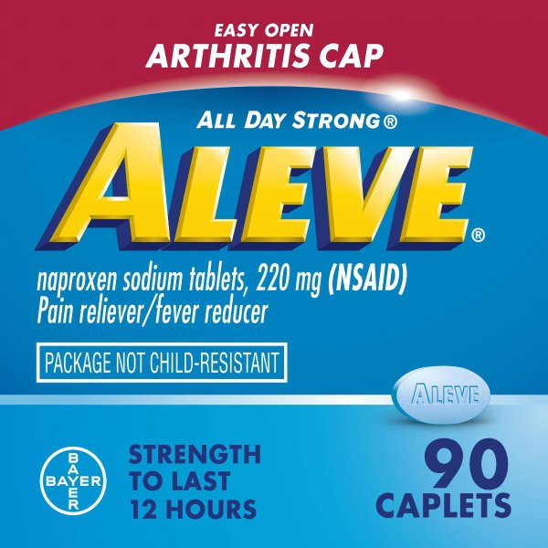 Caplets Easy Open Arthritis Cap Naproxen Sodium Pain Reliever, 90 Count