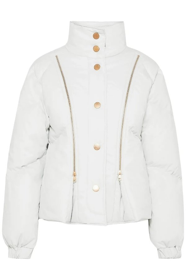 Zip-detailed quilted cotton-shell jacket