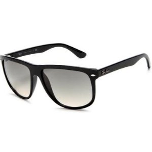 Ray-Ban RB4147 Flat Top Boyfriend Sunglasses in Black & Crystal Grey Gradient
