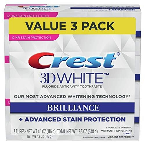 Toothpaste 3D White Brilliance Vibrant Peppermint, 4.1oz (Pack of 3)