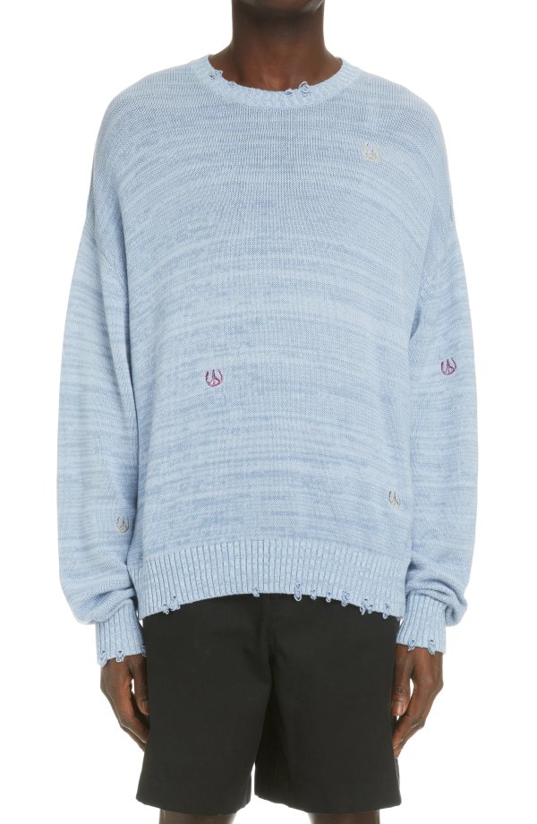 Kapi Ombre Distressed Cotton Sweater