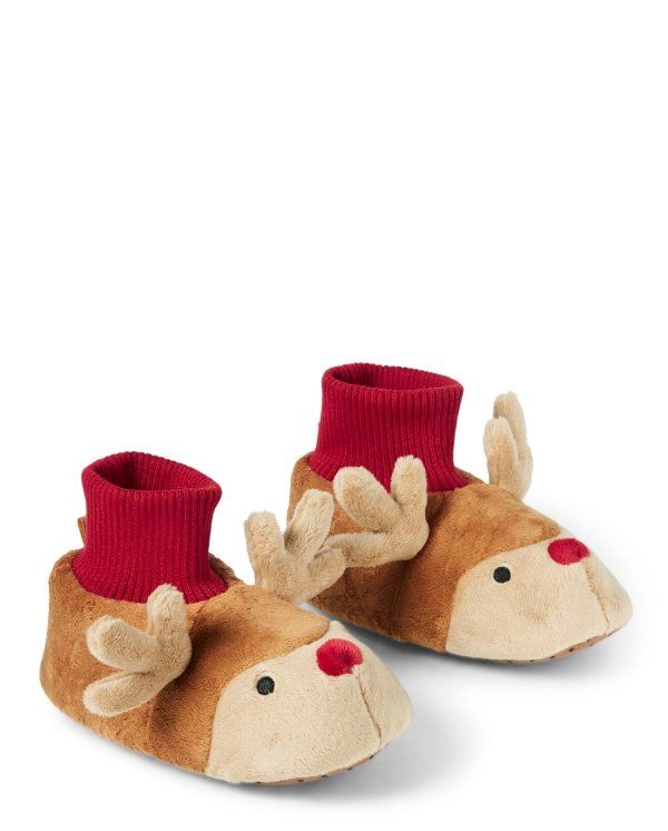 Unisex Girls And Boys Reindeer Slippers - Gymmies