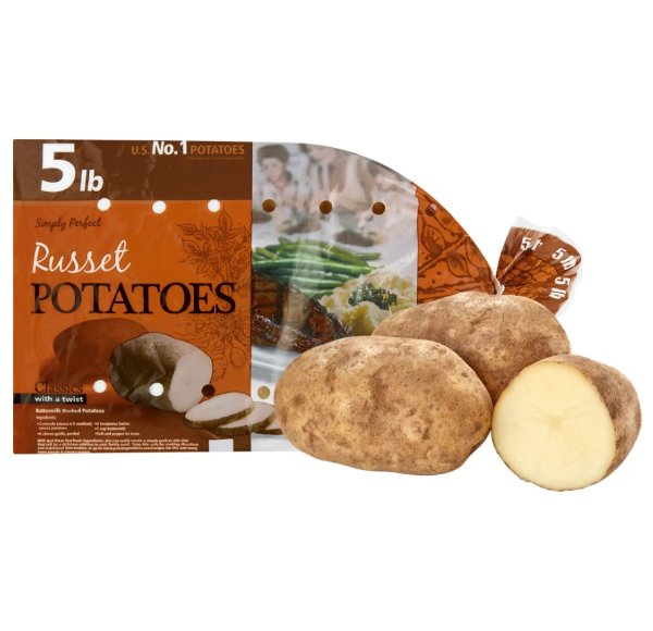 Russet Potatoes Whole Fresh, 5 lb Bag