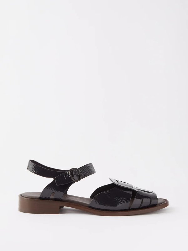 Ancora woven patent-leather sandals | Hereu
