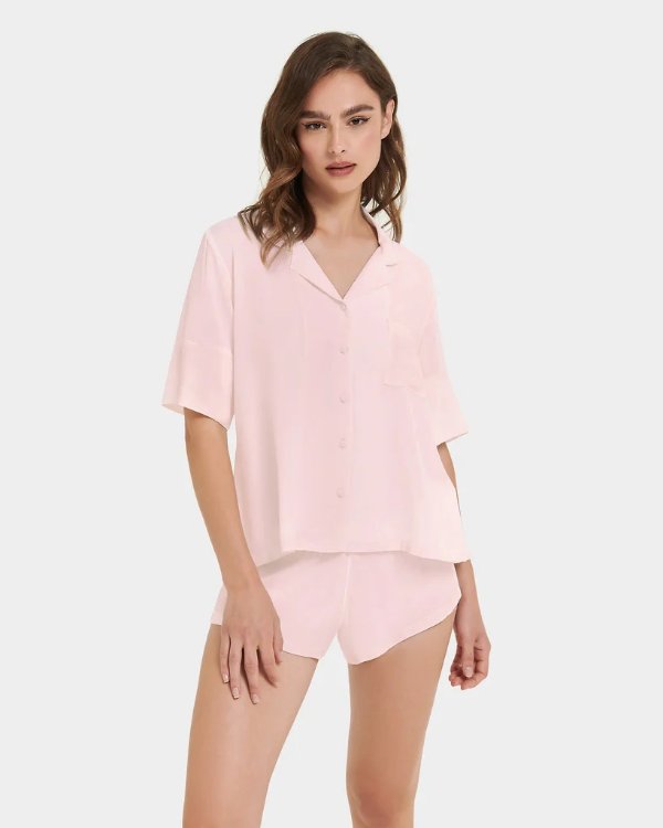 Marla Eco Viscose Short Pajama Set Pale Pink