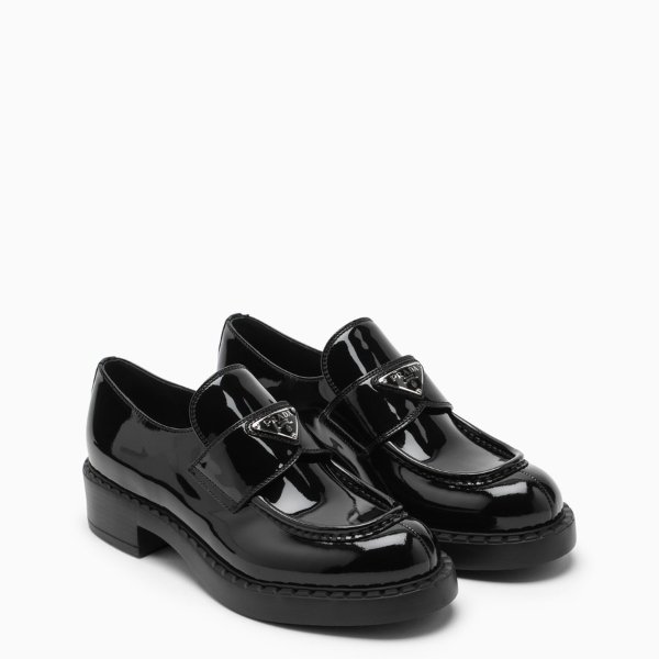 Chocolate black patent leather moccasin