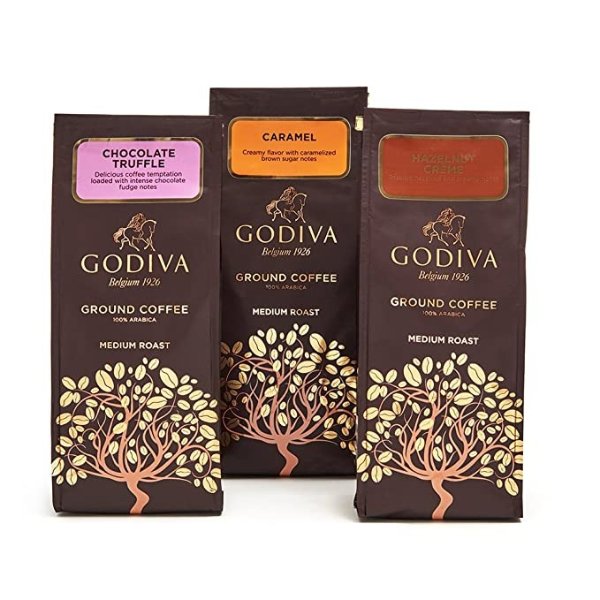 Chocolatier Assorted Ground Coffee Gift Bag, Set of 3, 10 Oz