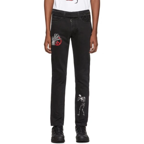 - Black Undercover Edition Cutted Slim 5-Pocket Jeans