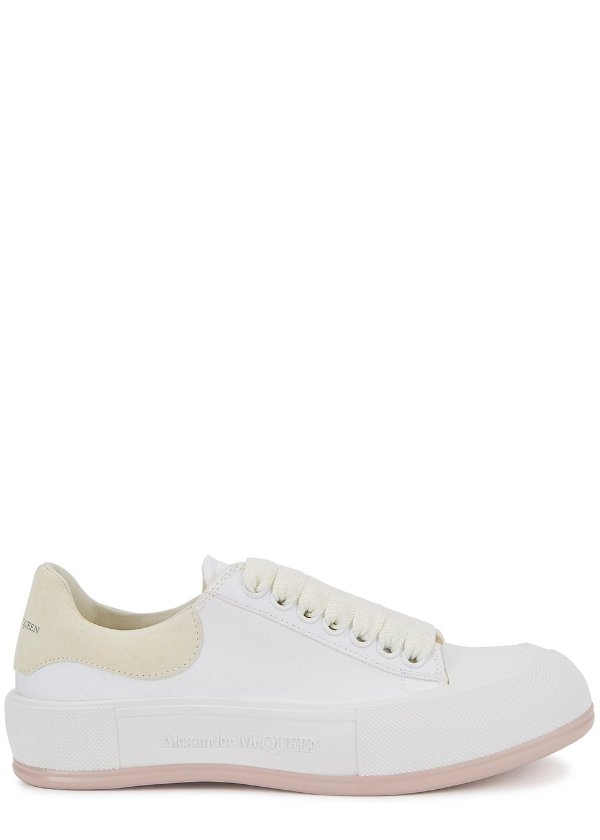 Deck white canvas sneakers