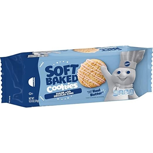 Soft Baked Cookies, Sugar with Drizzled Icing, 9.53 oz, 18 ct