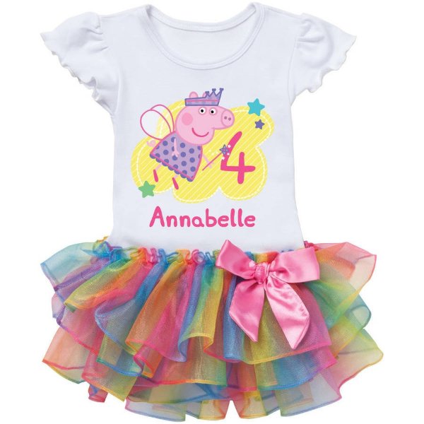 Birthday Fairy Personalized Rainbow Toddler Girl Tutu Tee